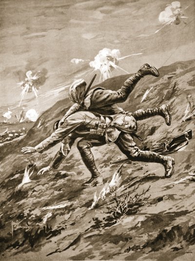 El Sargento de Color Hall cae mortalmente herido al intentar rescatar a un camarada herido de Edgar Alfred Holloway