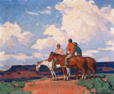 Jinetes a caballo (óleo sobre lienzo) de Edgar Alwin Payne