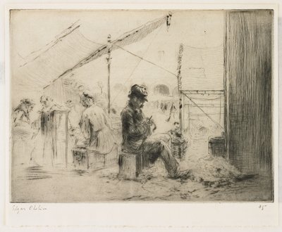 El pelador de alcachofas; Rialto, Venecia de Edgar Chahine
