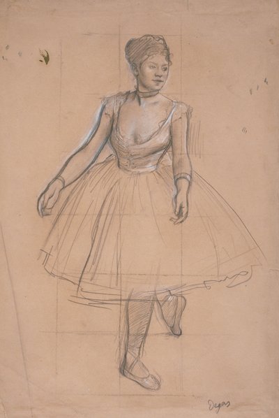Una bailarina de ballet en posición de tres cuartos de frente, c.1872-73 de Edgar Degas