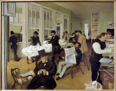 Una oficina de algodón en Nueva Orleans (o Interior de una oficina de compradores de algodón en Nueva Orleans) (óleo sobre lienzo de Edgar Degas