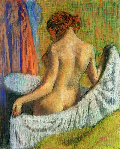 Después del baño, mujer con una toalla, c.1885-90 de Edgar Degas
