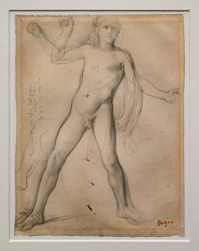 Alejandro y estudio de piernas. Alrededor de 1859-1861. Tinta negra y grafito sobre papel de Edgar Degas