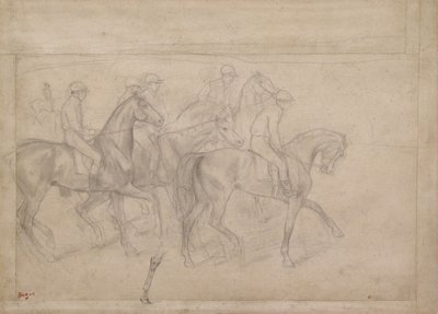 En las carreras, c.1860-62 de Edgar Degas