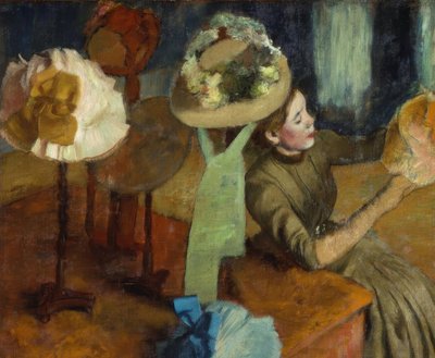 En la sombrerería de Edgar Degas