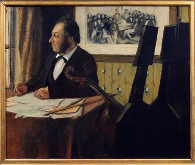 Retrato de Louis-Marie Pilet (1815-1877), violonchelista en la orquesta de la Ópera de Edgar Degas