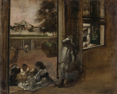 Patio de una casa en Nueva Orleans, 1872-1873 de Edgar Degas