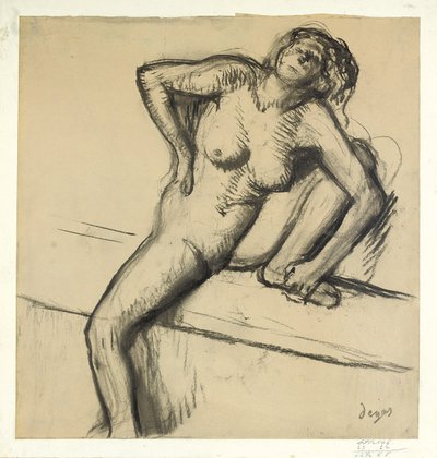 Desnudo en cuclillas de Edgar Degas
