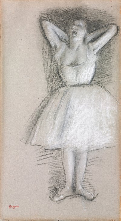 Bailarina, brazos levantados detrás de la cabeza de Edgar Degas