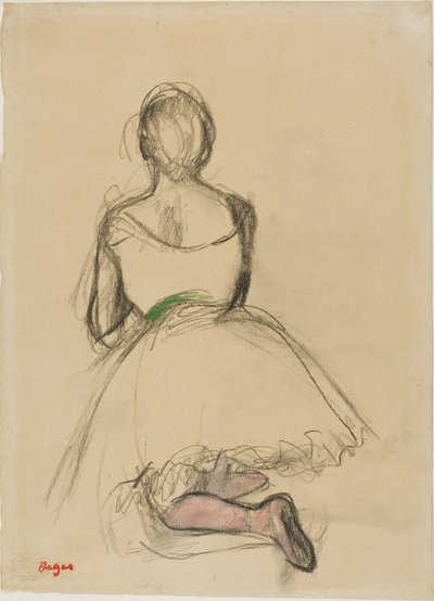 Bailarina arrodillada, vista desde atrás de Edgar Degas
