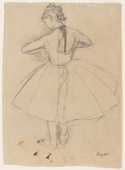 Bailarina de pie, vista trasera; Danseuse debout, vue de dos, 1872-1873 de Edgar Degas