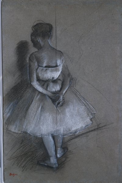 Bailarina de pie con las manos cruzadas detrás de la espalda, 1874 de Edgar Degas