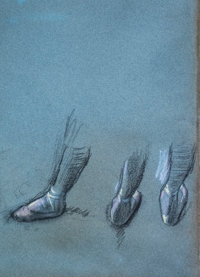 Bailarina de espaldas y tres estudios de pies (detalle) de Edgar Degas