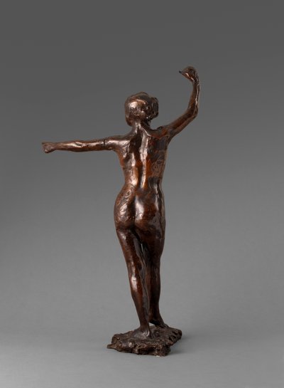 Bailarina lista para bailar, pie derecho adelante, Prèparation à la danse, pied droit en avant, 1895-1901 de Edgar Degas