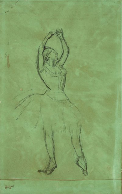 Bailarina con los brazos levantados de Edgar Degas