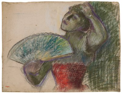 Bailarina con abanico, c.1894 de Edgar Degas