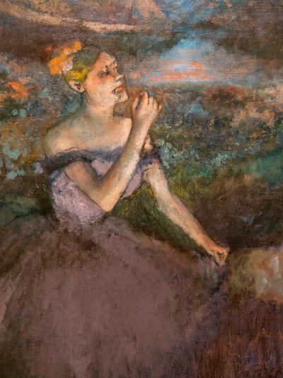 Bailarina con ramos (detalle) de Edgar Degas