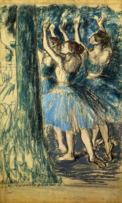 Bailarinas en escena, c. 1898 de Edgar Degas
