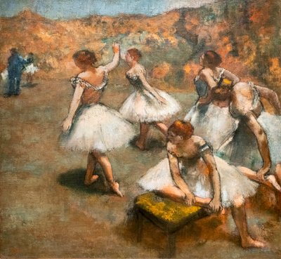Bailarinas en el escenario de Edgar Degas
