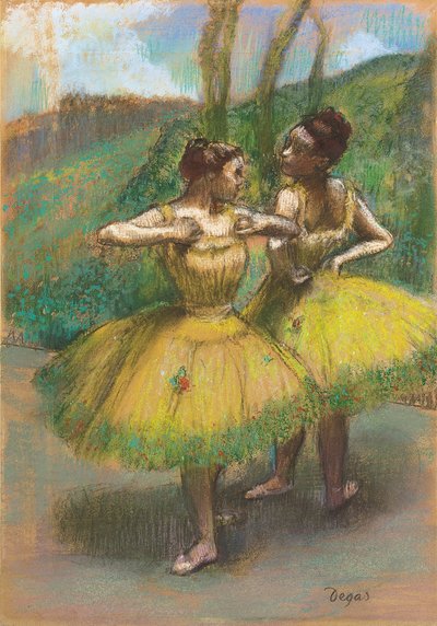 Bailarinas con Vestidos Amarillos de Edgar Degas