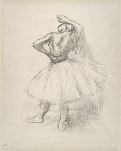 Bailarina de pie, brazo derecho levantado, c.1891 de Edgar Degas