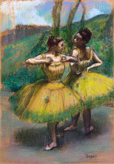 Bailarinas faldas amarillas Dos bailarinas en amarillo de Edgar Degas