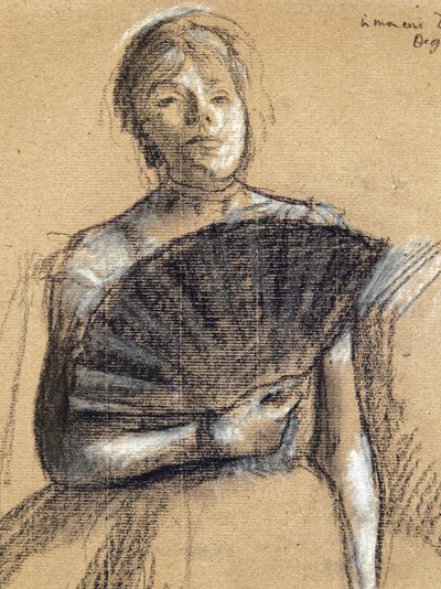Detalle bailarina (hacia 1876). Edgar Degas (1834-1917). Pastel y carboncillo sobre varilla de papel. Museo de Bellas Artes de la Ciudad de París, PeuPalais. de Edgar Degas