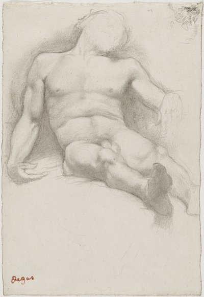 Étude - Hombre desnudo acostado de Edgar Degas