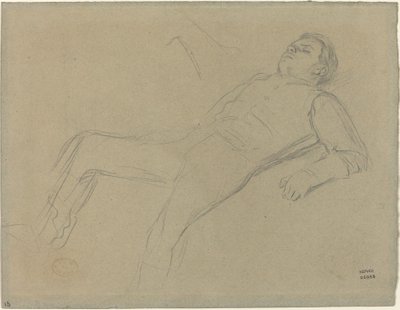 Jinete caído (estudio para "Escena de la carrera de obstáculos: El jinete caído") de Edgar Degas