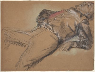 Jinete caído, estudio para Escena de la carrera de obstáculos: El jinete caído de Edgar Degas
