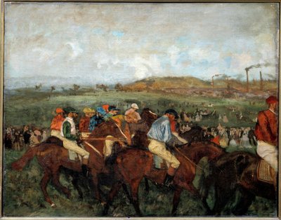 Carrera de caballeros. Antes de la salida de Edgar Degas