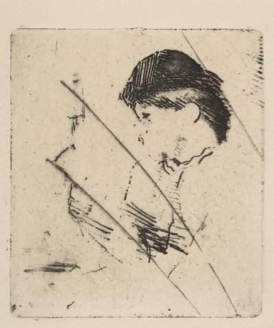 Cabeza y hombros de una joven en perfil I, ca. 1879 de Edgar Degas