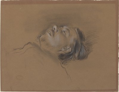 Cabeza del jinete caído, estudio para Escena de la carrera de obstáculos: El jinete caído, c. 1866 de Edgar Degas