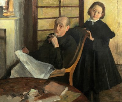 Henri Degas y su sobrina Lucie Degas, el tío y la prima del artista, 1875-76 de Edgar Degas