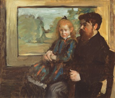 Henri Rouart y su hija Helene, 1871-72 de Edgar Degas