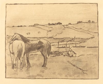 Caballos en el prado de Edgar Degas