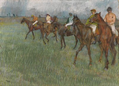Jockeys in the Rain, c.1886 (pastel sobre papel) de Edgar Degas