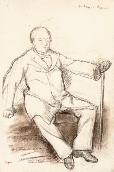 Jules Perrot, estudio para El bailarín Perrot, sentado de Edgar Degas