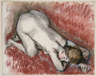 Mujer desnuda arrodillada, c.1889-95 de Edgar Degas