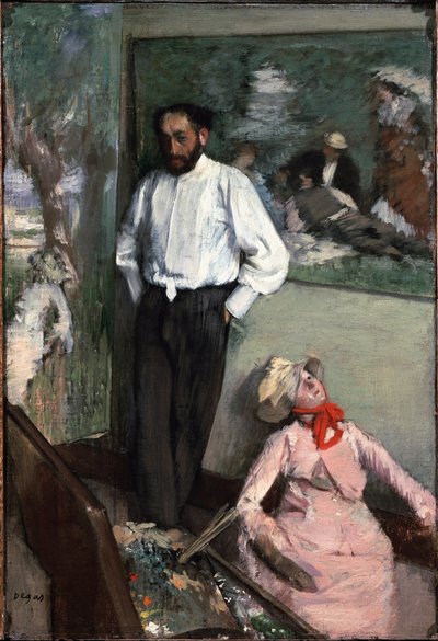 El hombre y el títere o Retrato de Henri Michel Levy en su taller de Edgar Degas