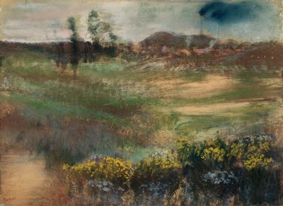 Paisaje con chimeneas de Edgar Degas