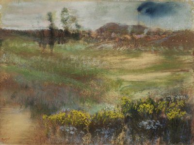 Paisaje con chimeneas, c.1890 de Edgar Degas