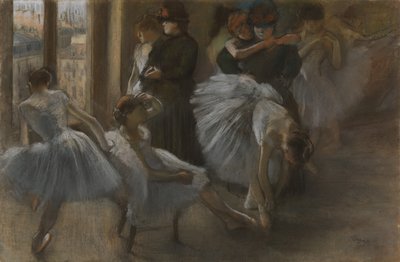 El vestíbulo de la Ópera, c.1877-82 (pastel sobre tabla) de Edgar Degas