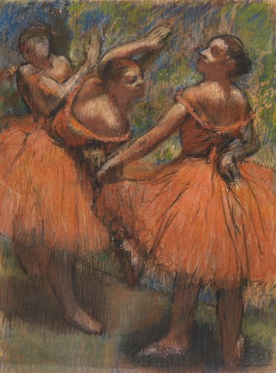 Las faldas rojas, c.1807-1901 (pastel sobre papel) de Edgar Degas