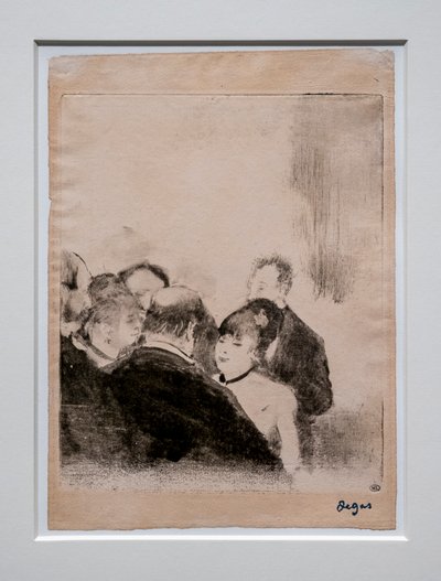 Pequeño Cardinal hablando con sus admiradores. Alrededor de 1876-1877. Monotipo con tinta negra de Edgar Degas