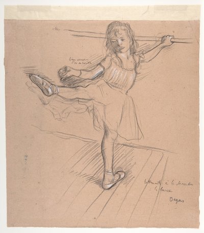 Una niña practicando en el bar de Edgar Degas