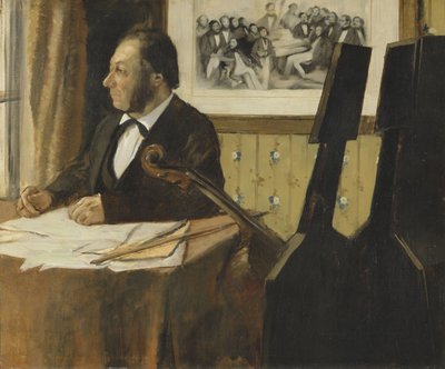 Louis-Marie Pilet, violonchelista en la Orquesta de la Ópera de París, 1868-1869 de Edgar Degas