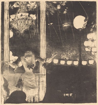 Mademoiselle Bécat en el Café des Ambassadeurs Aux Ambassadeurs: Mlle Bécat, c. 1877 de Edgar Degas
