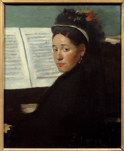 Mademoiselle Dihau, pianista de los conciertos Column, en el piano de Edgar Degas