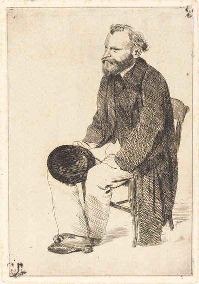 Manet sentado, girado a la izquierda, c. 1861 de Edgar Degas